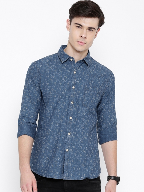 

Flying Machine Blue Floral Print Casual Shirt