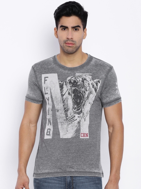 

Flying Machine Grey Printed T-shirt