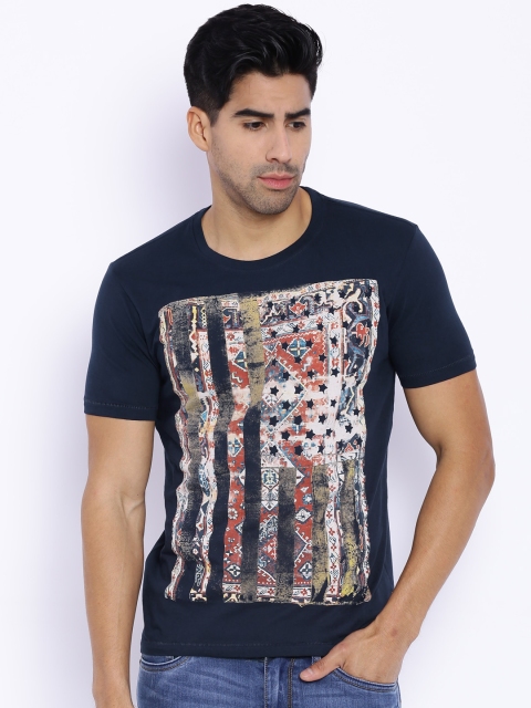 

Flying Machine Navy Printed T-shirt, Navy blue