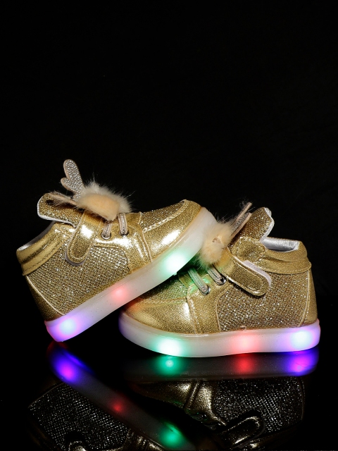

PASSION PETALS Unisex Gold-Toned Solid LED Sneakers