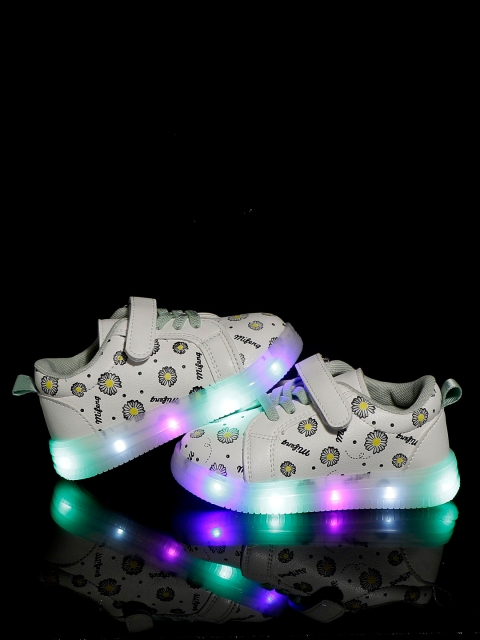 

PASSION PETALS Unisex White Printed Sneakers
