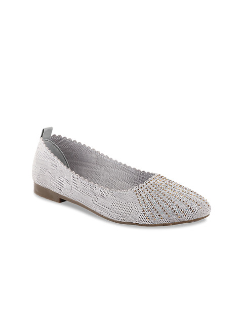 

Shoetopia Women Grey Textured Ballerinas