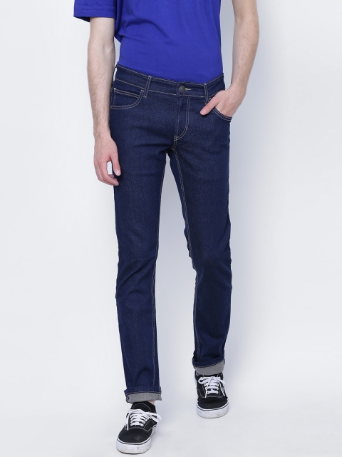 

Flying Machine Men Navy Blue Regular Fit Mid-Rise Clean Look Stretchable Jeans