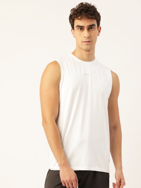 

Sweet Dreams Men White Solid Round Neck Training T-shirt