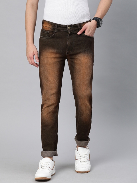 

Urbano Fashion Men Coffee Brown Slim Fit Mid-Rise Clean Look Stretchable Jeans