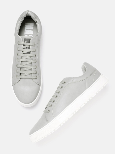 

Mast & Harbour Men Grey Solid Sustainable Sneakers