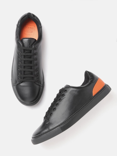 

Mast & Harbour Men Black Solid Sneakers