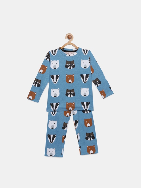 

ventra Boys Blue Printed Night suit