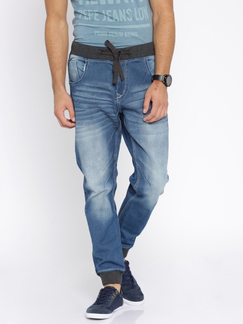 

Flying Machine Men Blue Jogger Fit Mid Rise Clean Look Jeans
