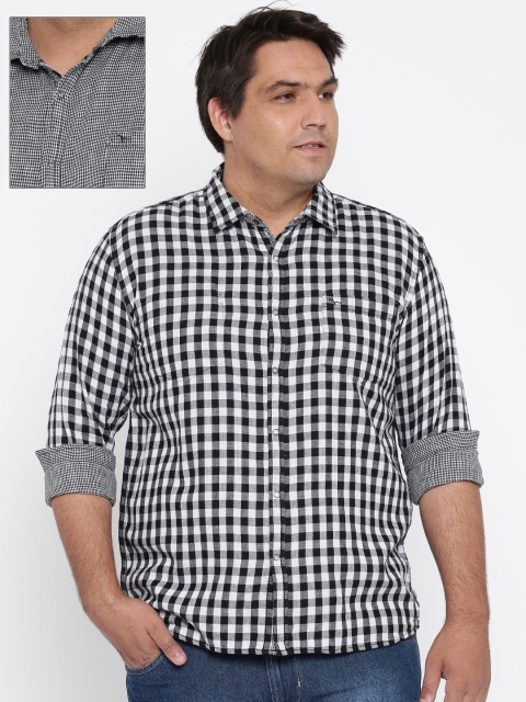 

Flying Machine Men Black Checked Reversible Casual Shirt