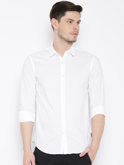 

Flying Machine White Slim Casual Shirt