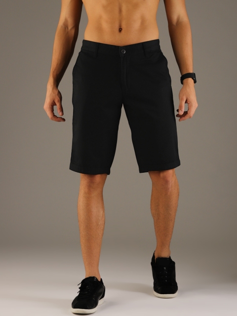 

Flying Machine Men Black Solid Slim Fit Regular Shorts