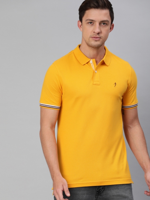 

Indian Terrain Men Yellow Solid Polo Collar T-shirt