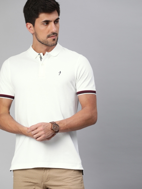 

Indian Terrain Men White Solid Polo Collar T-shirt