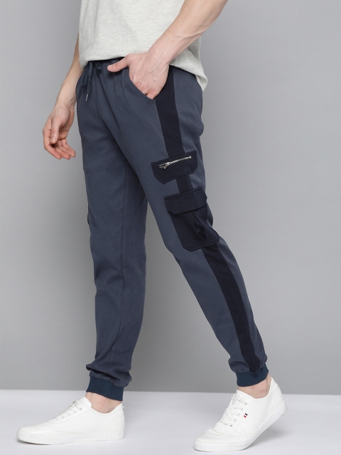 

Mast & Harbour Men Navy Blue Pure Cotton Solid Joggers