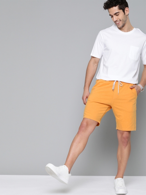 

Mast & Harbour Men Orange Solid Regular Fit Knitted Cotton Shorts