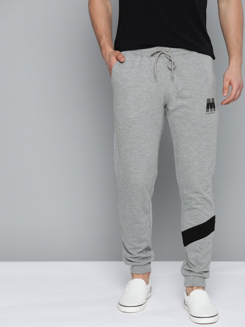 

Mast & Harbour Men Grey Melange Straight Fit Solid Joggers