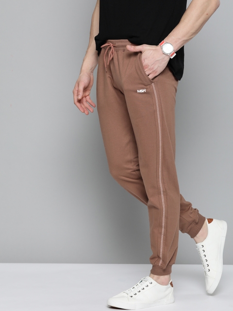 

Mast & Harbour Men Brown Solid Pure Cotton Joggers
