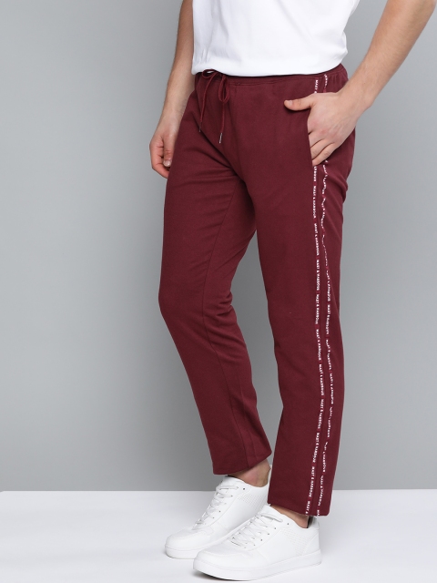 

Mast & Harbour Men Maroon Pure Cotton Solid Track Pants