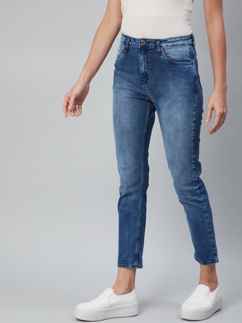 

The Roadster Lifestyle Co Women Navy Blue Slim Fit Heavy Fade Stretchable Jeans