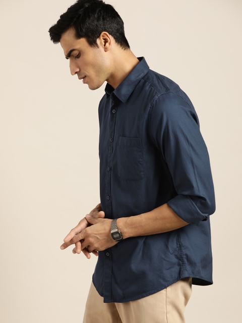 

INVICTUS Men Navy Blue Cotton Slim Fit Casual Shirt