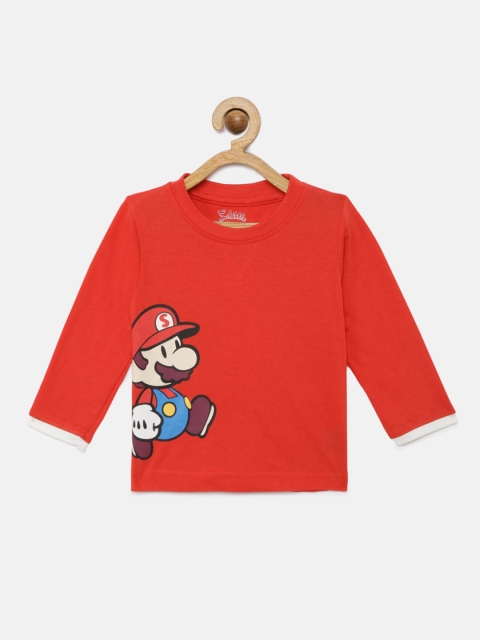 

SoLittle Boys Red Mario Printed Round Neck T-shirt