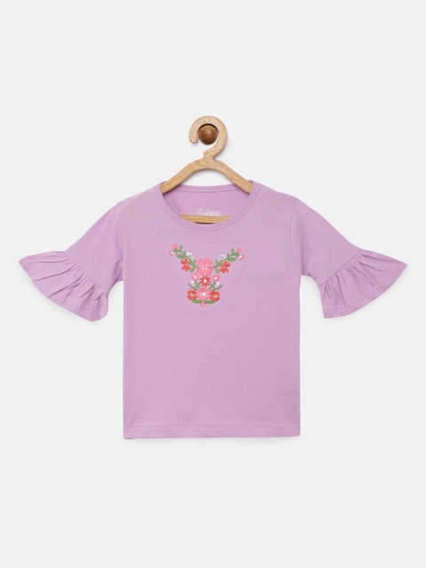 

SoLittle Girls Lavender Embroidered Cotton Top