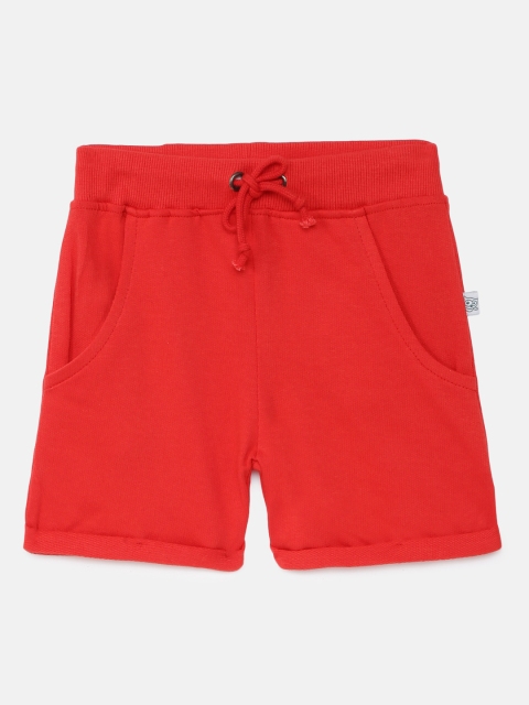 

SoLittle Boys Red Solid Regular Fit Pure Cotton Regular Shorts