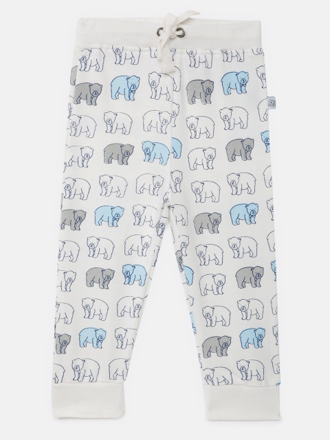 

SoLittle Boys White Regular Fit Printed Pure Cotton Joggers