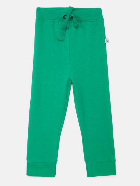 

SoLittle Boys Green Regular Fit Solid Pure Cotton Joggers