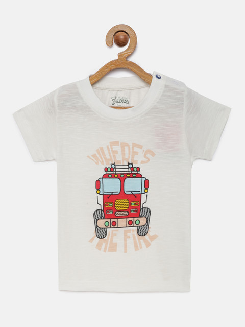 

SoLittle Boys White Printed Round Neck T-shirt
