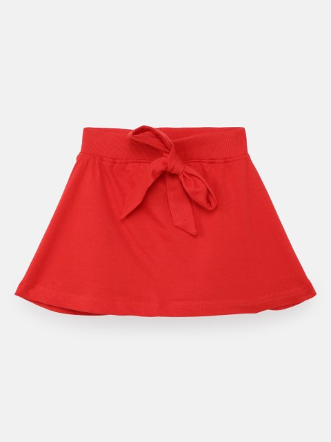 

SoLittle Girls Red Pure Cotton Solid A-line Skirt