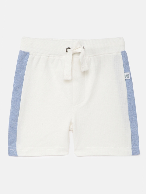 

SoLittle Boys White & Blue Solid Regular Fit Shorts