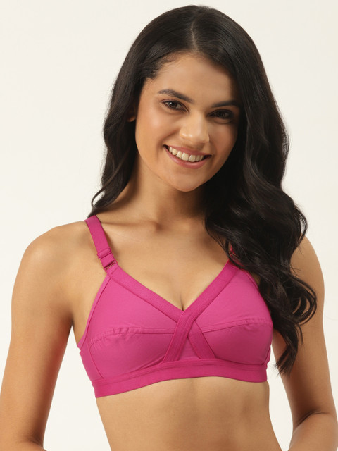 

Softskin Pink Solid Non-Wired Non Padded Everyday Bra Crossfit_30C_1
