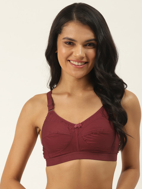 

Softskin Maroon Solid Non-Wired Pure Cotton Non Padded Everyday Bra XtraCare_30C_1_Maroon
