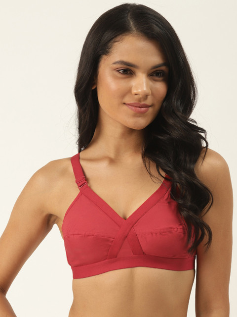 

Softskin Red Solid Non-Wired Pure Cotton Non Padded Everyday Bra_30C_1_