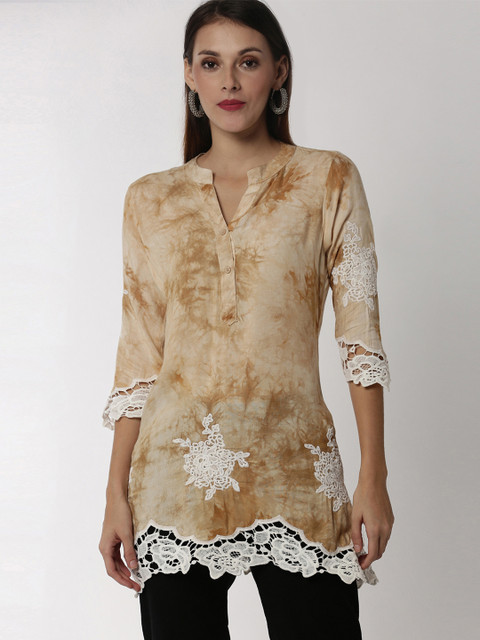 

Soch Women Beige Printed Straight Kurti