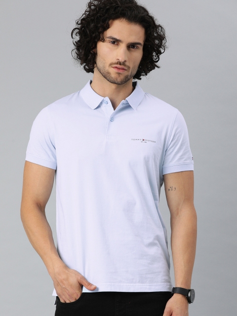 

Tommy Hilfiger Men Blue Solid Polo Collar T-shirt