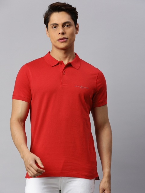 

Tommy Hilfiger Men Red Printed Polo Collar T-shirt