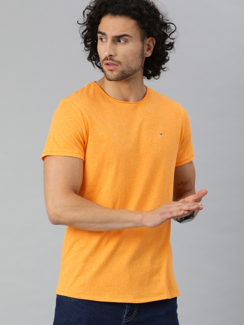 

Tommy Hilfiger Men Orange Slim Fit Solid Round Neck T-shirt