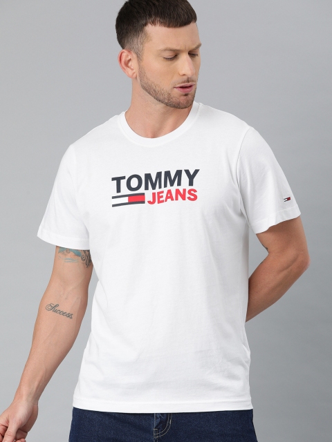 

Tommy Hilfiger Men White Printed Round Neck T-shirt