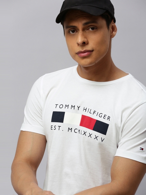 

Tommy Hilfiger Men White Printed Round Neck T-shirt