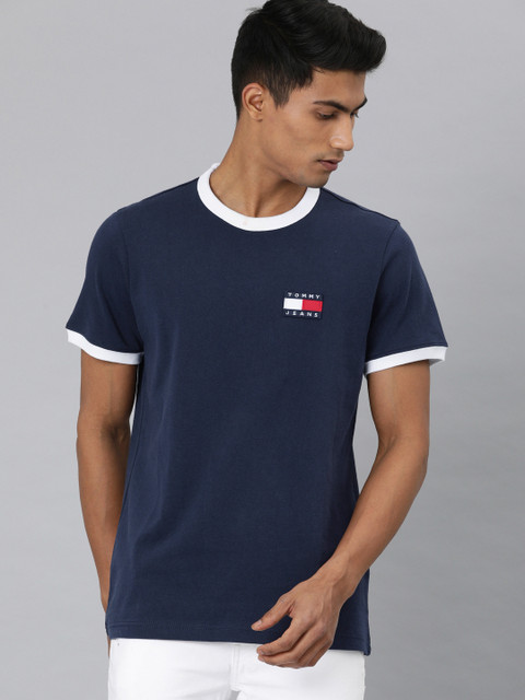 

Tommy Hilfiger Men Navy Blue Solid Organic Cotton Round Neck Sustainable T-shirt