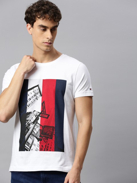 

Tommy Hilfiger Men White Printed Round Neck T-shirt