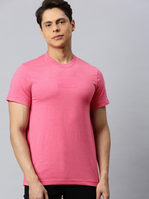 

Tommy Hilfiger Men Pink Solid Round Neck T-shirt