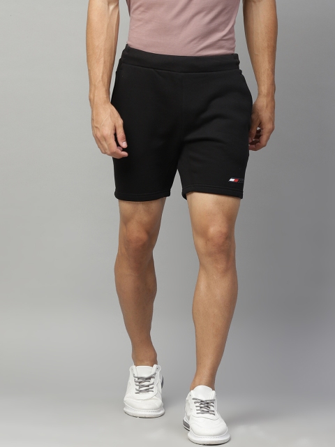 

Tommy Hilfiger Men Black Solid Regular Fit Shorts