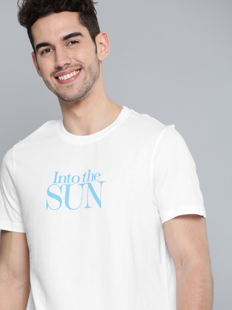 

Mast & Harbour Men White Printed Pure Cotton Round Neck T-shirt