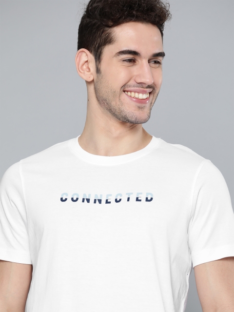 

Mast & Harbour Men White Printed Detail Pure Cotton Round Neck T-shirt