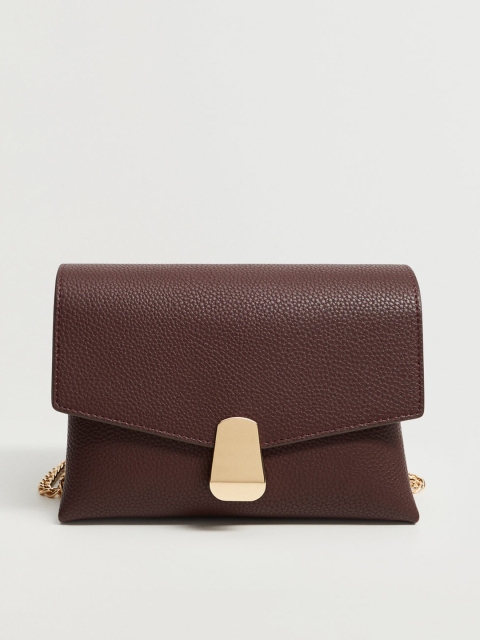 

MANGO Coffee Brown Solid Sling Bag