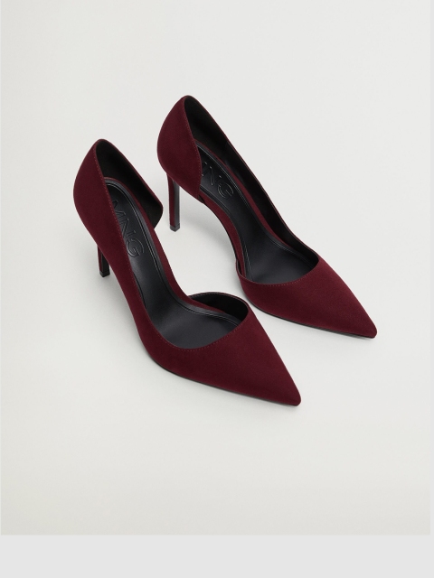 

MANGO Women Maroon Solid Pumps